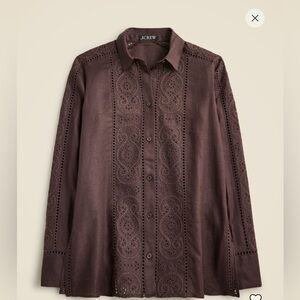 Women’s Brown Embroidered Shirt
